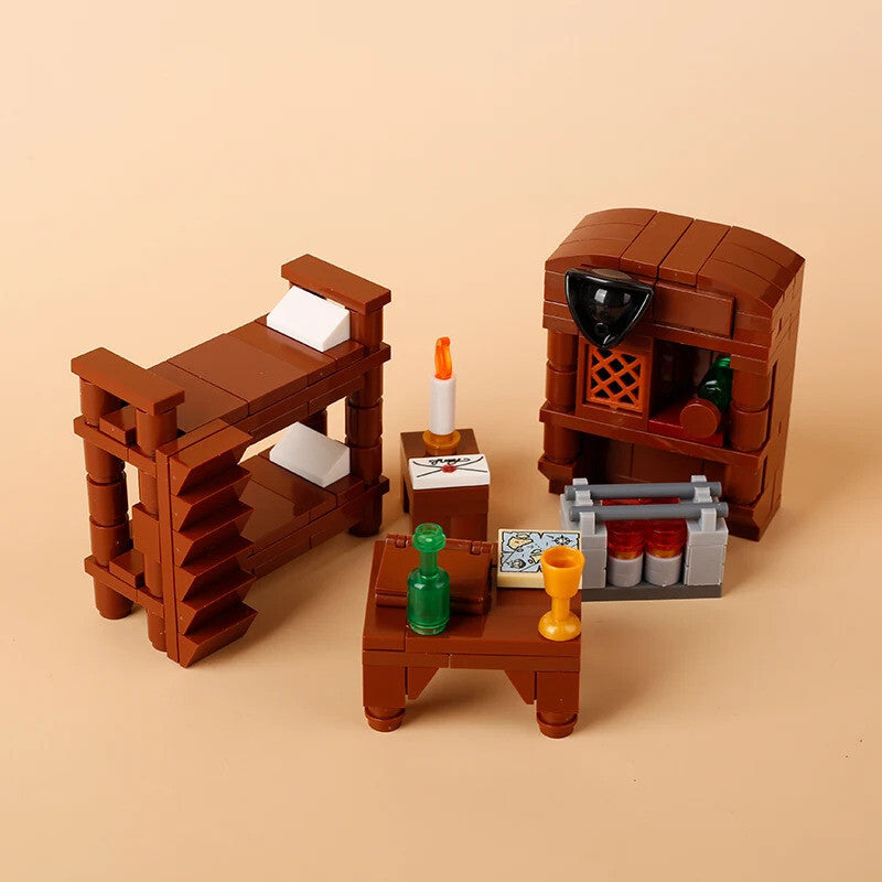 MOC Notice Board Bonfire Stove Medieval Town Street For LEGO Building Blocks Set