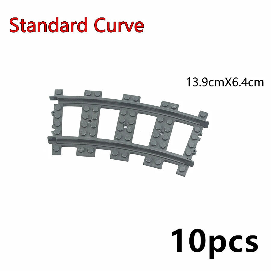 Train Rail Curve Fork Tracks R56 R72 R88  for Lego Kit Train Building Blocks Set