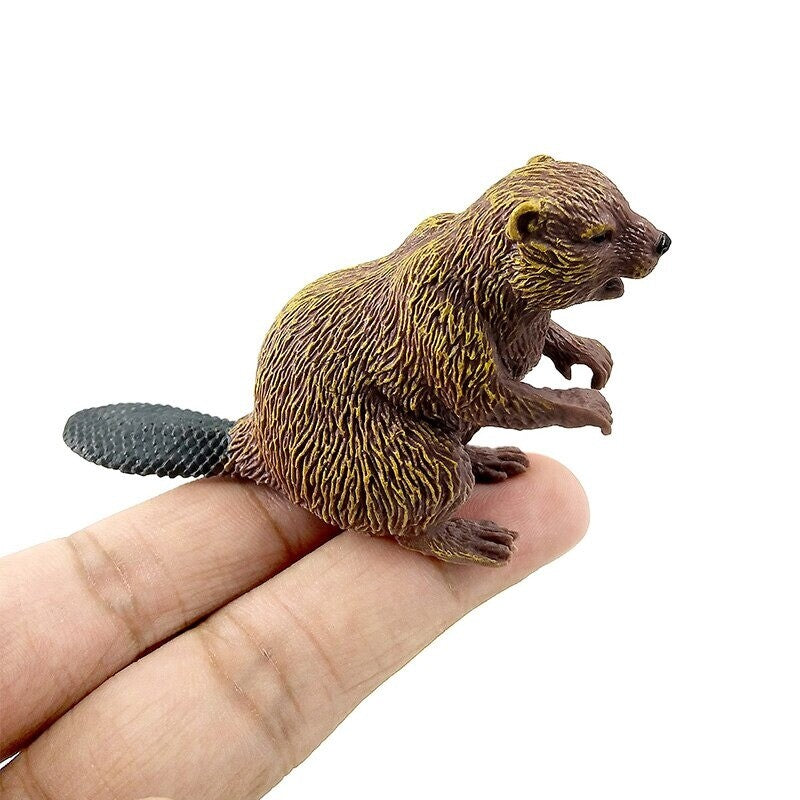 1pc Badger Wolverine Anteater Beaver Animal Miniature Art Toy Figure Doll DIY