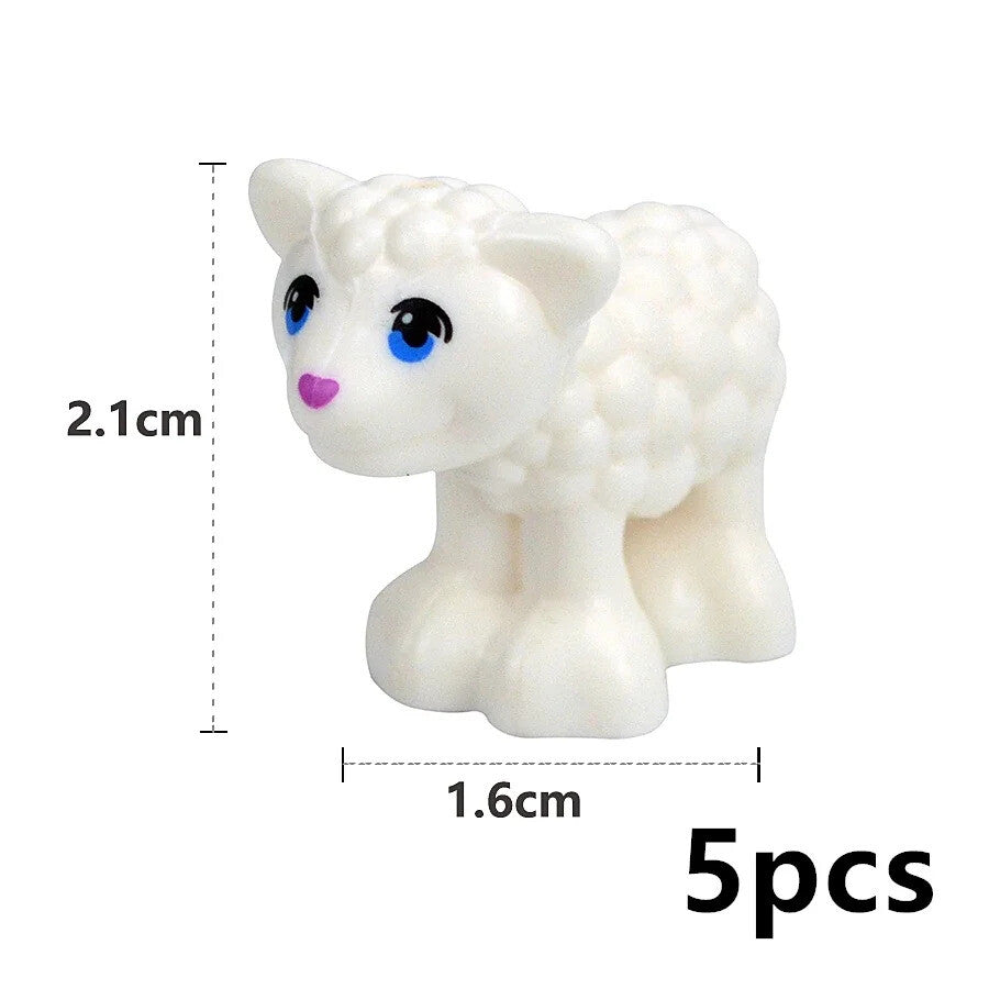 City Animals Cute Dog Sheep Chicken goat pig Cow for LEGO Building Blocks Sets