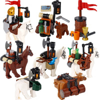 MOC Notice Board Bonfire Stove Medieval Town Street For LEGO Building Blocks Set