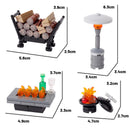 MOC Medieval Winter Oven Wood Charcoal Fire Part for Lego Building Blocks Sets