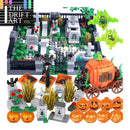 MOC Ghost Head Halloween Green Evil Spirits Pumpkin For LEGO Building Blocks Set