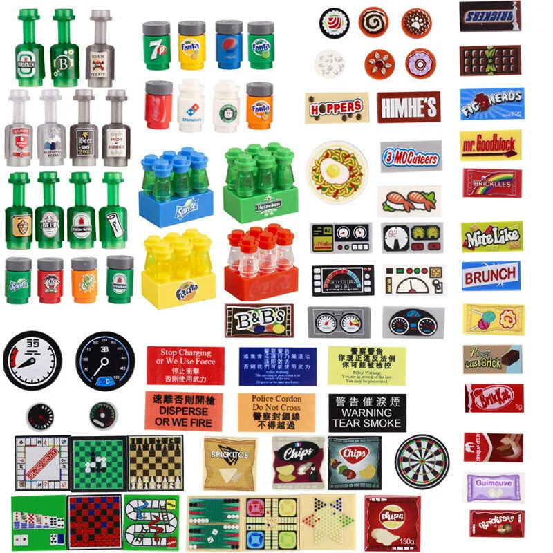 City Food Milk Wine Drink Bottle Supermarket 95228 for Lego Building Blocks Set