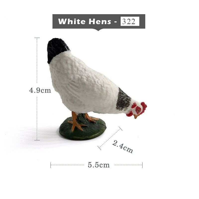 1pc Simulation Chicken Duck Goose Figurine Animal Miniature Art Toy Figure Doll