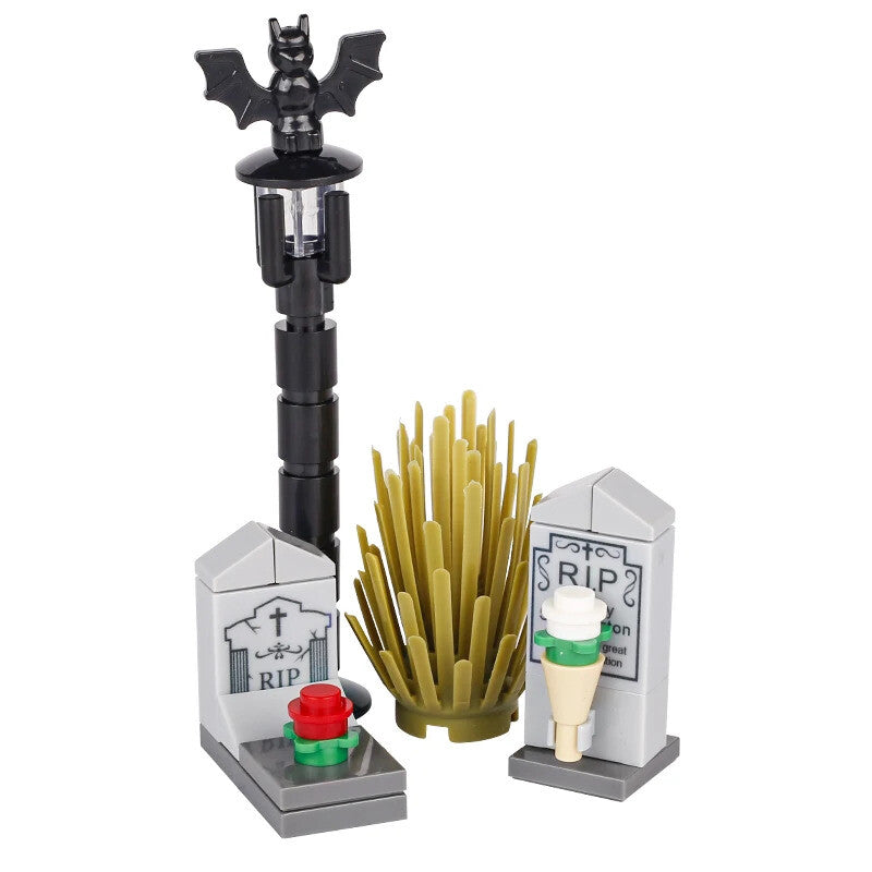 MOC Ghost Head Halloween Green Evil Spirits Pumpkin For LEGO Building Blocks Set