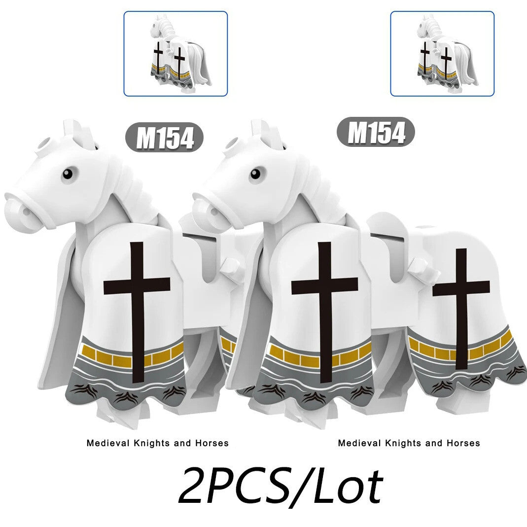 City Animals Medeival Military Knights Horse Warhorse Eagle for LEGO Building Blocks Sets