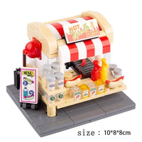 MOC City Food Stall Call Box Street Trolley for Lego Sets Building Blocks Set