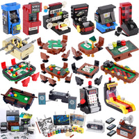 MOC City Poker Table Slots Chess Cards Game Room For LEGO Building Blocks Set