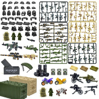 Military Weapon Gun Rifle Pistol Mortar SUV Motorcycle Building Blocks Toy DIY