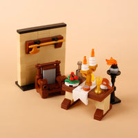 MOC Notice Board Bonfire Stove Medieval Town Street For LEGO Building Blocks Set