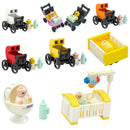 City Baby Stroller Furniture Baby Carriage for Lego Building Blocks Sets DIY