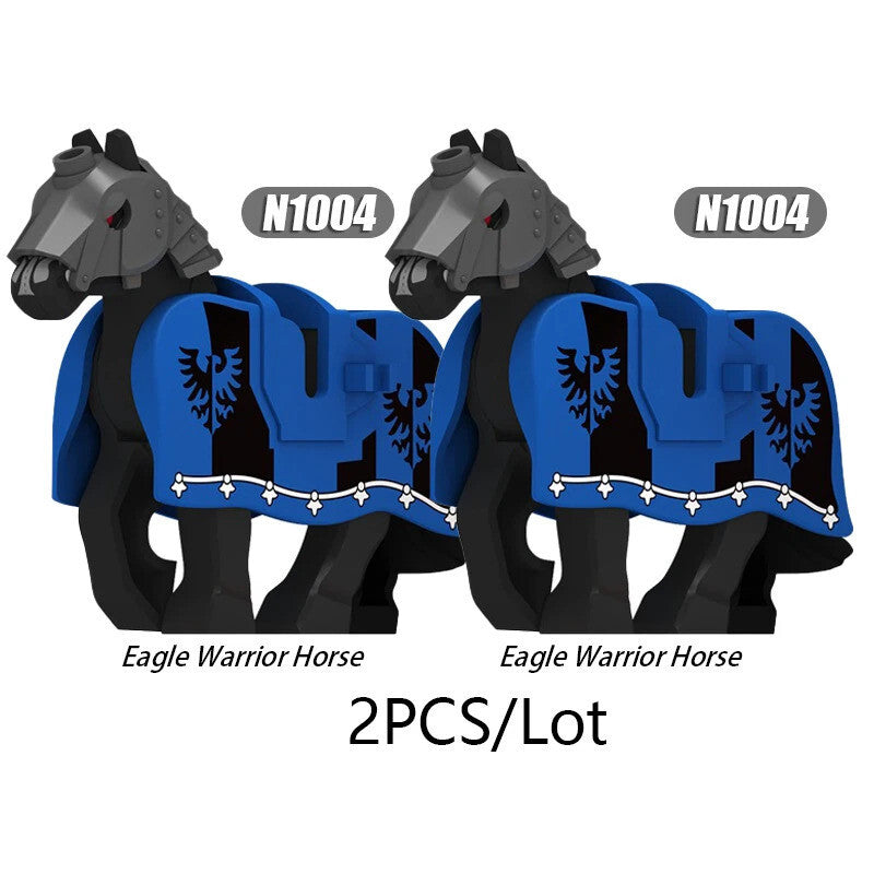 City Animals Medeival Military Knights Horse Warhorse Eagle for LEGO Building Blocks Sets