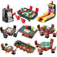 MOC City Poker Table Slots Chess Cards Game Room For LEGO Building Blocks Set