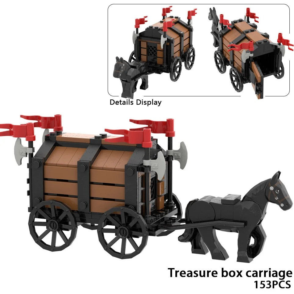 City Animals Ancient Egyptian Carriage Horse Wagon for LEGO Building Blocks Sets