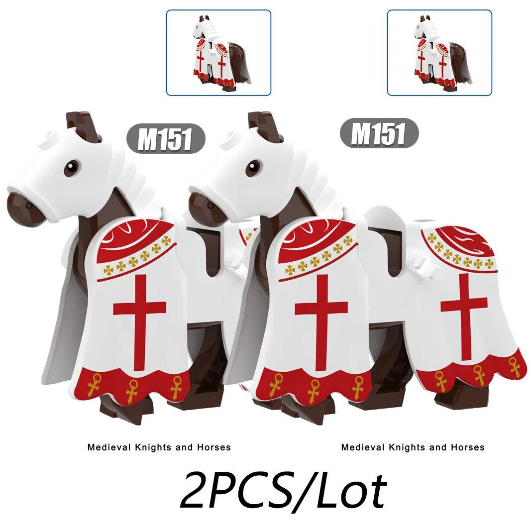 City Animals Medeival Military Knights Horse Warhorse Eagle for LEGO Building Blocks Sets
