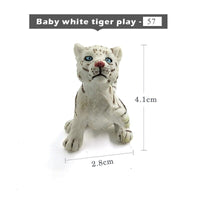 1pc Simulation mini Lion Tiger Lynx Animal Miniature Art Toy Figure Doll