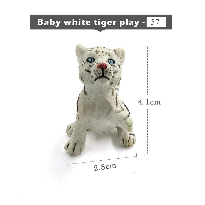 1pc Simulation mini Lion Tiger Lynx Animal Miniature Art Toy Figure Doll