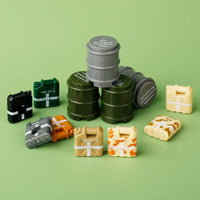 WW2 Military Oil Drum Fuel Wars Soldier Tank For LEGO Building Blocks Toy Set