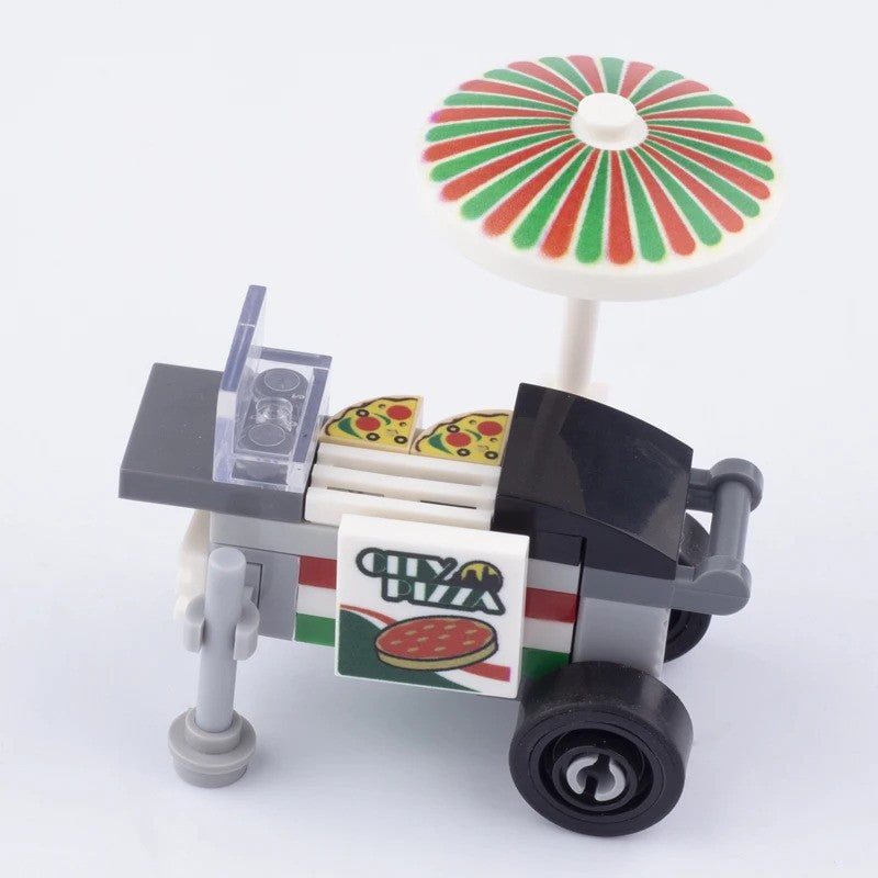 MOC City Food Stall Call Box Street Trolley for Lego Sets Building Blocks Set