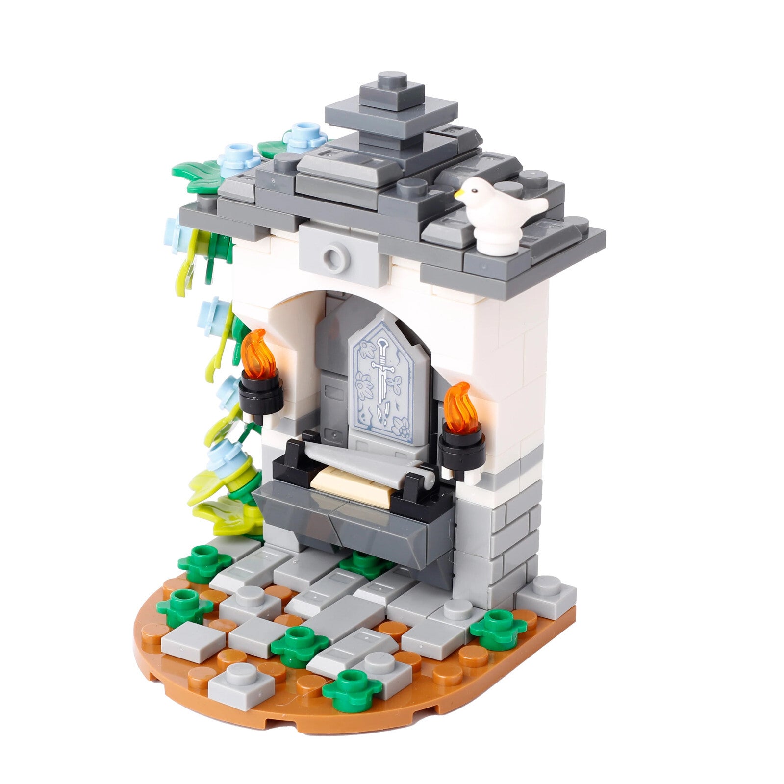 MOC Notice Board Bonfire Stove Medieval Town Street For LEGO Building Blocks Set