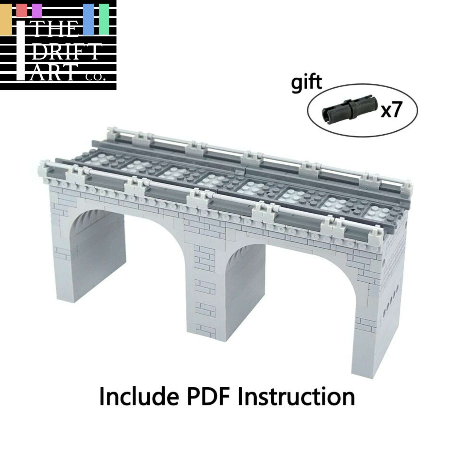 City Train Track Viaduct Railway MOC for Lego Kit Building Blocks Brick Sets DIY