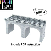City Train Track Viaduct Railway MOC for Lego Kit Building Blocks Brick Sets DIY