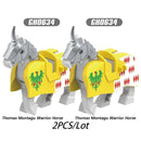 City Animals Medeival Military Knights Horse Warhorse Eagle for LEGO Building Blocks Sets