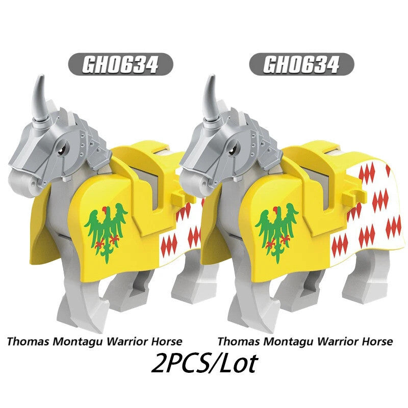 City Animals Medeival Military Knights Horse Warhorse Eagle for LEGO Building Blocks Sets