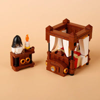 MOC Notice Board Bonfire Stove Medieval Town Street For LEGO Building Blocks Set