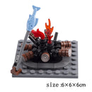 MOC Notice Board Bonfire Stove Medieval Town Street For LEGO Building Blocks Set