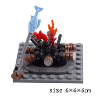 MOC Notice Board Bonfire Stove Medieval Town Street For LEGO Building Blocks Set