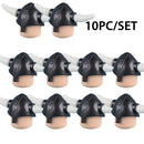 MOC Medieval Viking Helmet Cowboy Hat Elf Hair for LEGO Building Block Set