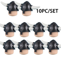 MOC Medieval Viking Helmet Cowboy Hat Elf Hair for LEGO Building Block Set