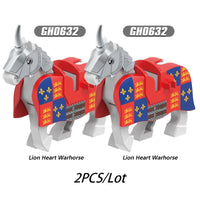 City Animals Medeival Military Knights Horse Warhorse Eagle for LEGO Building Blocks Sets
