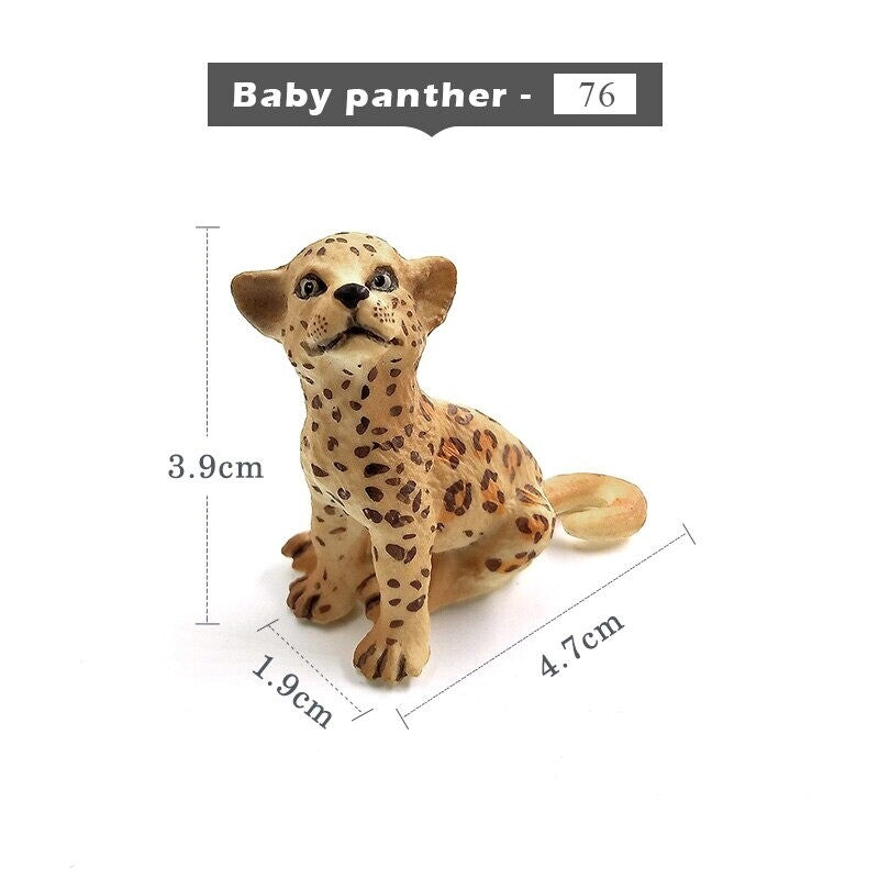 1pc Simulation mini Lion Tiger Lynx Animal Miniature Art Toy Figure Doll