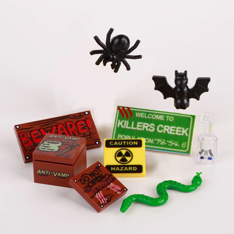 MOC Ghost Head Halloween Green Evil Spirits Pumpkin For LEGO Building Blocks Set