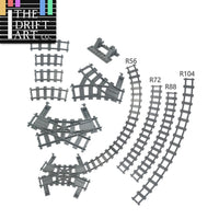 Train Rail Curve Fork Tracks R56 R72 R88  for Lego Kit Train Building Blocks Set