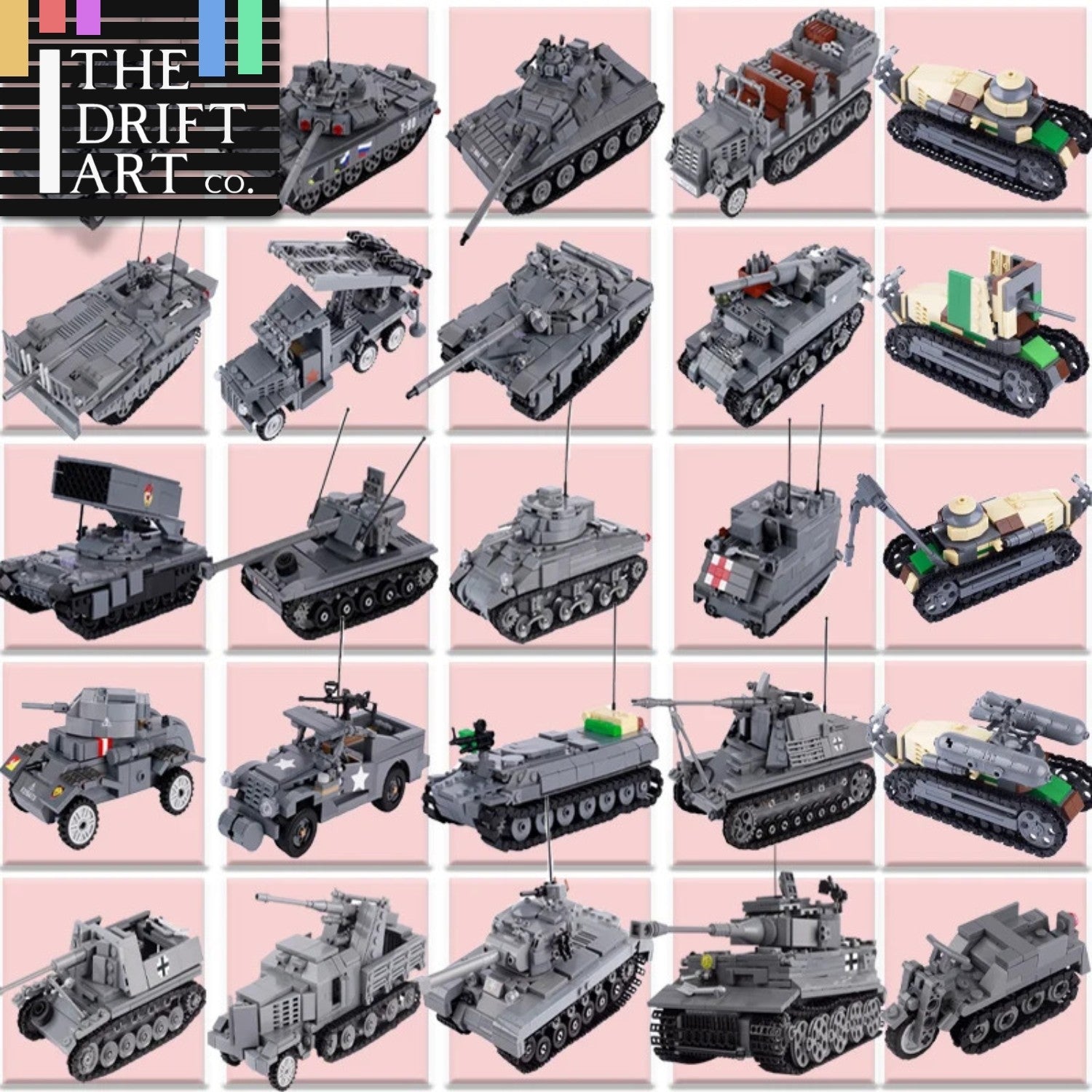 WW2 Military Tank Army Soldier Vehicle Car For LEGO Building Blocks Brick Toy