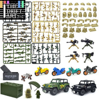Military Weapon Gun Rifle Pistol Mortar SUV Motorcycle Building Blocks Toy DIY