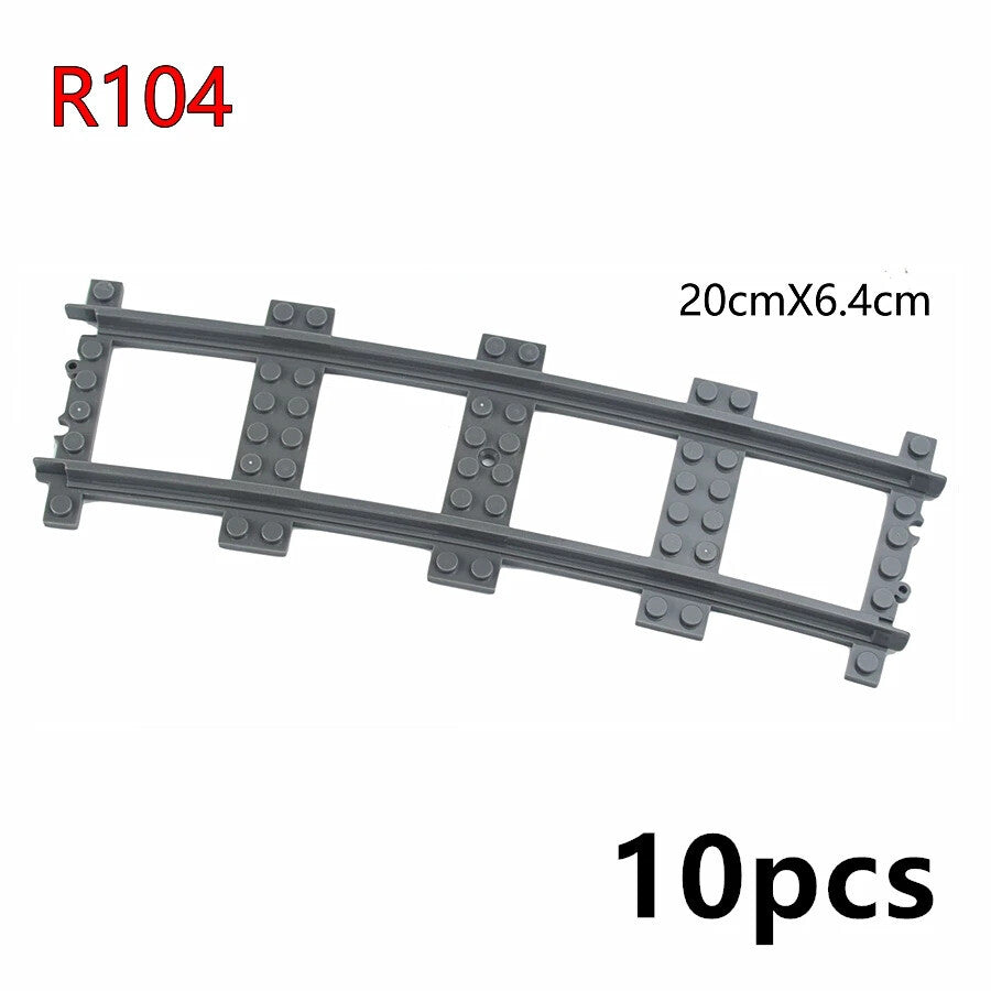 Train Rail Curve Fork Tracks R56 R72 R88  for Lego Kit Train Building Blocks Set
