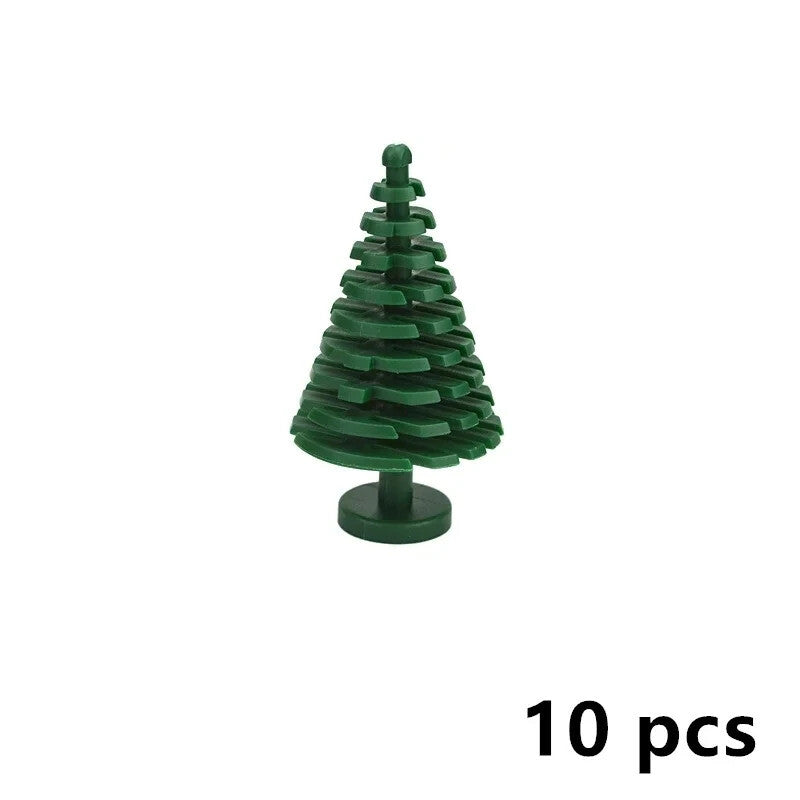 City Tree Green Bush Garden MOC Flower Grass for Lego Building Blocks Sets DIY