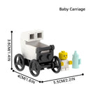 City Baby Stroller Furniture Baby Carriage for Lego Building Blocks Sets DIY