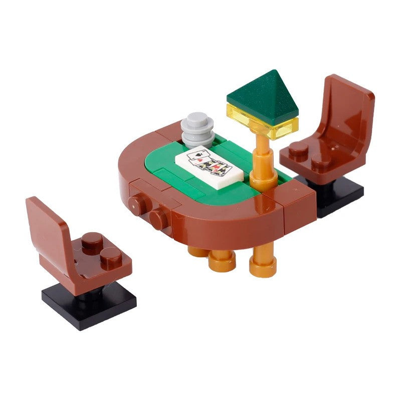 MOC City Poker Table Slots Chess Cards Game Room For LEGO Building Blocks Set