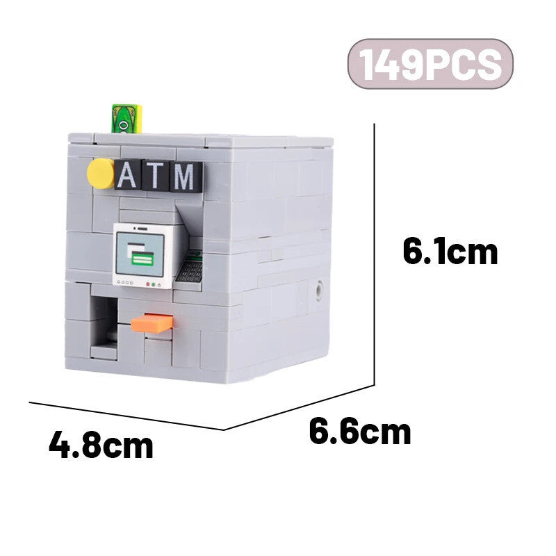 MOC City ATM Vending Machine Gold Bar  Money For Lego Building Block Brick Sets
