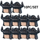 MOC Medieval Viking Helmet Cowboy Hat Elf Hair for LEGO Building Block Set