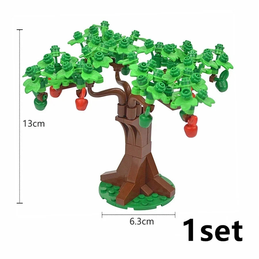 City Tree Green Bush Garden MOC Flower Grass for Lego Building Blocks Sets DIY