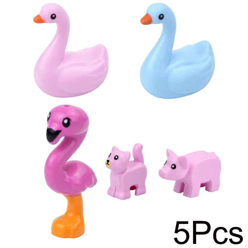 City Animals Cute Dog Sheep Chicken goat pig Cow for LEGO Building Blocks Sets