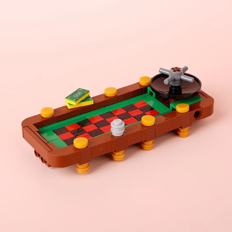 MOC City Poker Table Slots Chess Cards Game Room For LEGO Building Blocks Set