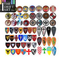 Medieval Military Knights Shields Middle Age For LEGO Building Blocks Brick Toy
